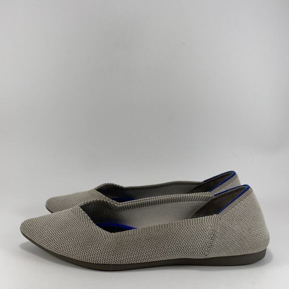 Rothy’s The Point Pointed Toe Flats Womens Size 5.5 Birdsye Flax Gray Rothys - Picture 3 of 9